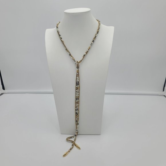 STELLA & DOT Gold Lariat Beaded Necklace – 40" of Fabulousness! - Picture 5 of 14